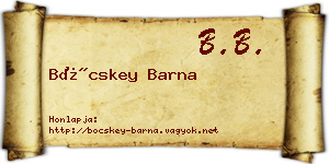 Böcskey Barna névjegykártya