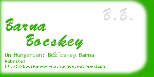 barna bocskey business card